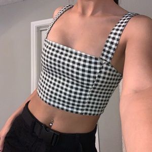 checkered crop top